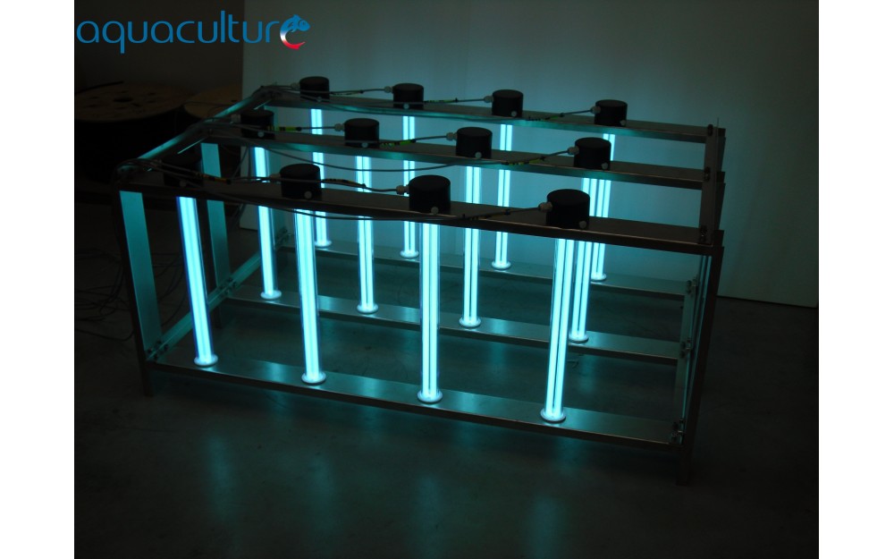 Stérilisateur RAS : 12 lampes UV-C en canal ouvert